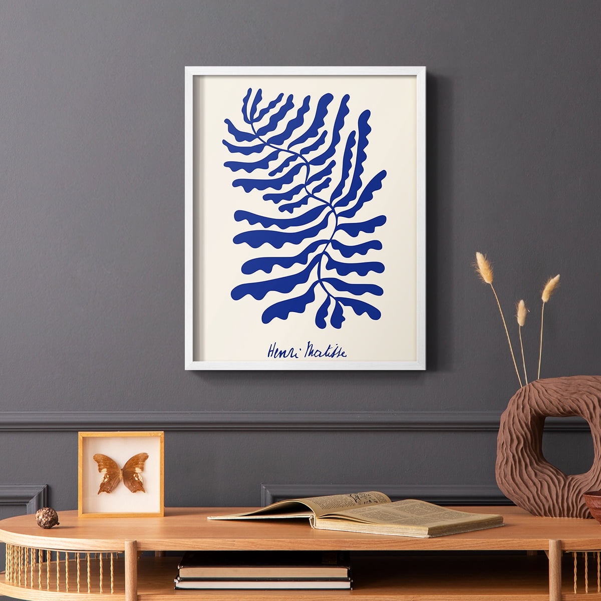 Matisse CDXCIV in White Solid Wood Framed Print No Nail Hanging