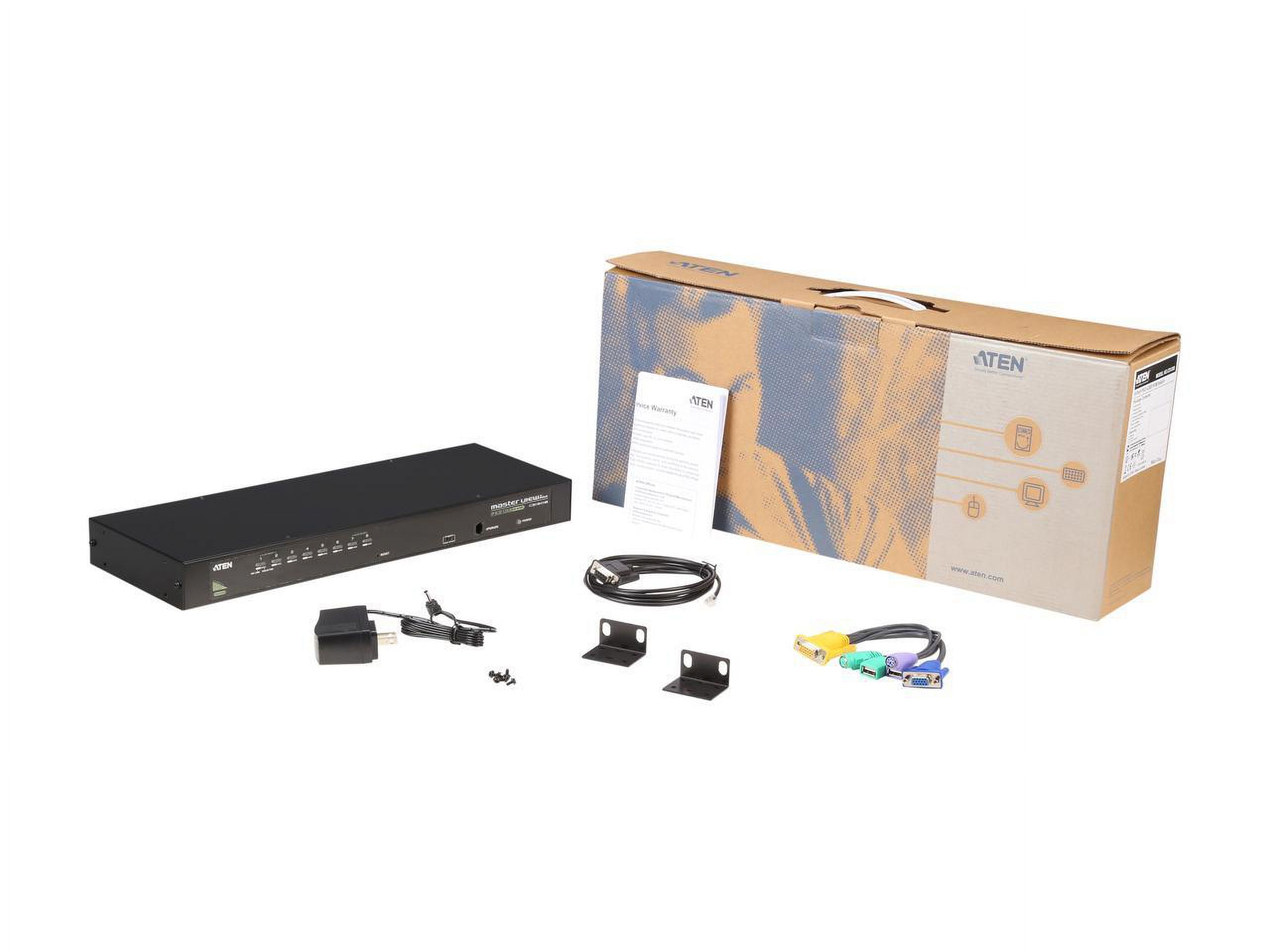Aten CS1308 KVM Switch - 8 x 1 - 8 x SPHD-15 Keyboard/Mouse/Video - 1U - Rack-mountable