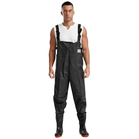 Doomiva Men s Fishing Chest Waders with Boots Bootfoot Waterproof Wader Fishing Hunting Wader Black 41