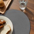 thumbnail image 3 of Pure Dark Grey Round 15 Inch Placemats Set of 8, Simple Solid Color HeatResistant Non Slip Place Mats for Dining Table, Wipeable Braided Kitchen Table Mats for Housewarming, 3 of 9