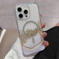 thumbnail image 1 of For iPhone 14 Pro Case Compatible with MagSafe Epoxy Marble Texture PC TPU Phone Cover - Green, 1 of 5