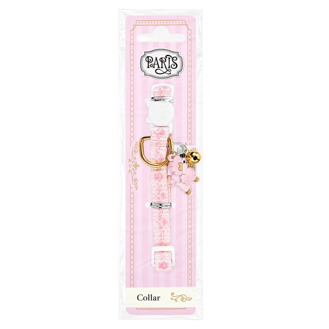 Collar Prichos París de Textil Metal y Plástico Rosa 1 Pieza