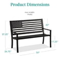 thumbnail image 3 of Best Choice Products Indoor Outdoor Steel Garden Bench w/ Patriot EditionBackrest, 790lb Capacity - Midnight, 3 of 7