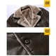 thumbnail image 4 of Abrigo de cuero vintage para hombre Chaqueta larga de cuero sintético para hombre Abrigo de PU de invierno con cuello de piel Gabardina gruesa Chaqueta de invierno Abrigo de hombre con, 4 of 5