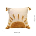 thumbnail image 3 of Vintage Bohemian Tufted Pillow Cover, Hand Drawn Tassel Cushion Case, Soft Farmhouse Slipcover, Decorative Pillowcase for Sofa Couch Bed Home Bedroom Decor, 3 of 6