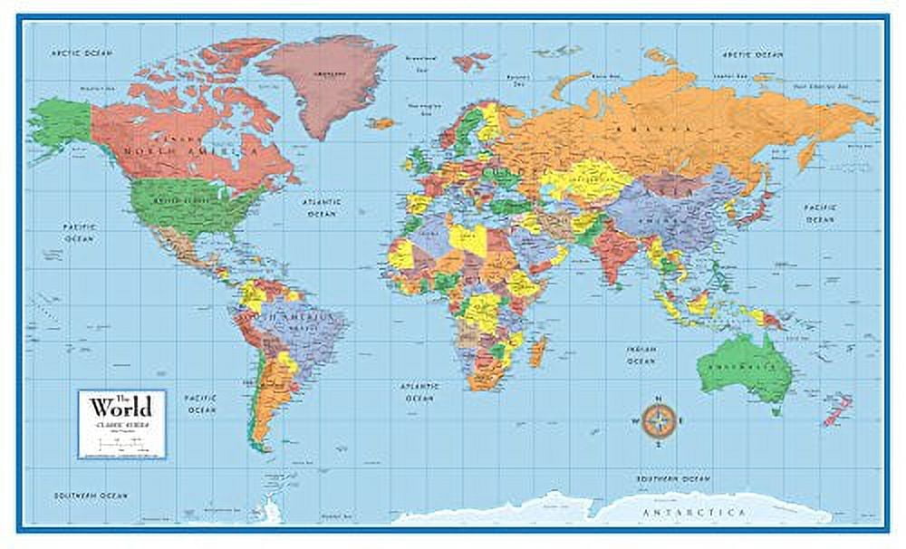Swiftmaps World Classic Premier Wall Map Mega 48 x 78 Poster