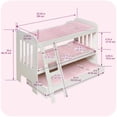 thumbnail image 3 of Cesta tipo litera para muñecas, tejón, con ropa de cama y escalera para muñecas de 22 pulgadas, 3 of 8