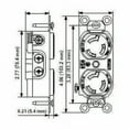 thumbnail image 3 of Leviton 4750 NEMA L7-15R Duplex Locking Receptacle, 277V, 15A, 2P, 3W, 1PH, 3 of 4