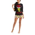 thumbnail image 1 of Ensemble de Pyjama pour Femmes Haut à Manches Longues et Short en Peluche, 1 of 1