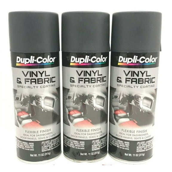 Dupli-Color HVP111 Vinyl & Fabric Spray Paint Charcoal Gray 11 oz 3-Pack