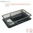 thumbnail image 2 of Kitchen Details Medium Dish Rack with Tray in Smoke Grey 18.11 in x 11.02 in, 2 of 8