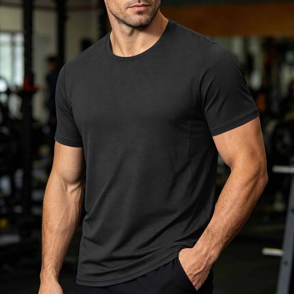 Qiyinn Men's Short Sleeve UPF 50 T-Shirt Quick Dry Workout Athletic Running Swim Tops Tee Rash Guard Performance Shirts