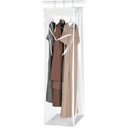 Whitmor Hanging Zippered Garment Bag Closet Organizer Clear & White