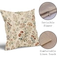 thumbnail image 4 of Vintage Floral Pillow Covers 20x20 Inch Set of 2 Spring Rustic Flower Print Decorative Throw Pillowcases Retro Farmhouse Outdoor Cushion Cases Neutral Decor for Sofa Couch Bed, 4 of 8