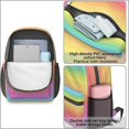 thumbnail image 5 of 17 Inch Lightweight Backpack,PVC Waterproof Oxford Fabric, Ergonomically Designed, with Large Capacity, Vibrant Rainbow Print, 5 of 5