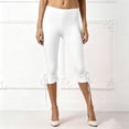 thumbnail image 4 of RUTAYY Women's Pants Fashionable Casual Solid Color Tie Waist Capri Bottom Everyday Casual Wear Trendy Travel Trousers, 4 of 6