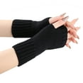 thumbnail image 4 of Winter Sports Gloves for Women Wrist Arm Warmer Solid Knitted Long Fingerless Mitten, 4 of 4