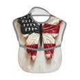 thumbnail image 2 of Zufioo American Flag Butterfly Wall Print Toddler Adjustable Waterproof Bib, 11.6x15 Inch Feeding Bib Suitable for 6-24 Month Babies, 2 of 8