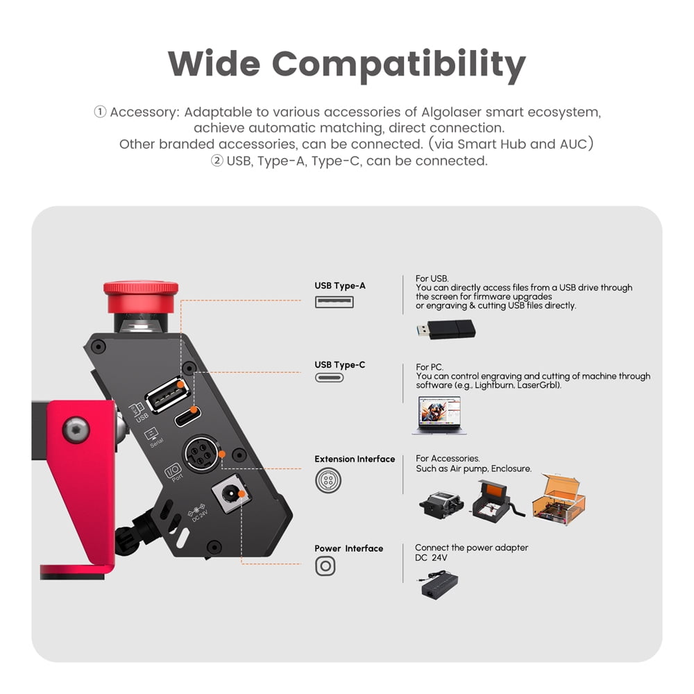 Algo DIY Mini Engraver 10W Output Power, 200mm/s Cutting and Engraving Machine for DIY Wood Metal Glass Leather, WiFi APP Control for Beginners