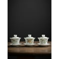 thumbnail image 2 of Portable Gaiwan Home Tea Set 110ml Chinese Ceramic Tea Tureen Teacup Handmade Suede Jade White Porcelain Tea Bowl, 2 of 4