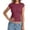 Brick Red, variant on Women Short Sleeve Tops Crewneck Ribbed Knit Slim Fitted Tshirts Dressy Casual Basic Tee Summer Tops Clothes Black S