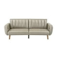 thumbnail image 6 of Weston Home Fosnavag Upholstered Convertible Split-Back Futon Sofa Bed with USB Charging Ports, Taupe, 6 of 11