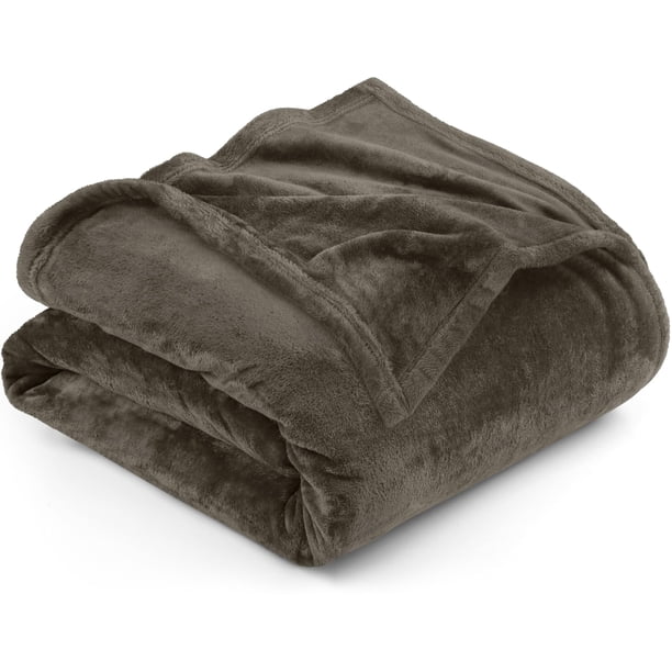 Utopia Ropa De Cama Manta De Forro Polar King Size Marrón 300Gsm Manta De Cama De Microfibra Antiestática Suave Y Difusa De Lujo (90 X 102 Pulgadas)