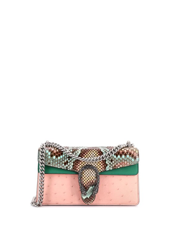 Pre-Owned Dionysus Bag Python with Ostrich and Leather Small By Rebag