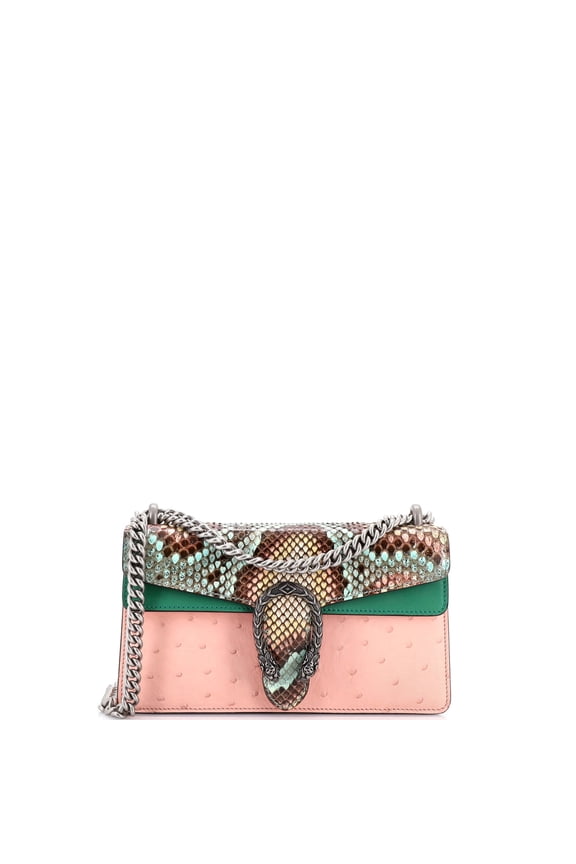 Pre-Owned Dionysus Bag Python with Ostrich and Leather Small By Rebag