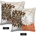 thumbnail image 5 of Brown and Orange Gray Dahlia Floral Pillow Covers 20x20 Set of 2 Outdoor Modern Coffee Grey White Flower Throw Pillows Cover Summer Fall Autumn Linen Decorative Pillowase for Couch Bed Decor, 5 of 6