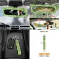 thumbnail image 7 of Renewold Hippie Flower Green Cyan Car Seat Cover Full Set 15 PCS, with Steering Wheel Cover Seat Belt Strap Pad Trash Bag Mount Phone Holder Rearview Mirror Accessories Cup Holder Keychain, 7 of 7