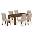 thumbnail image 2 of East West Furniture Lismore 7-piece Wood Dining Set in Walnut/Clay, 2 of 10