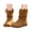 Khaki, variant on Otqutp Kids Mid Calf Boots for Girls aux Suede Ruched Tall Boots with Pull Tabs Soft Flat Non Slip Rubber Sole Boots Autumn Winter Outdoor Wear