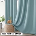 thumbnail image 5 of MKHILL Aether Aqua Rod Pocket Blackout Curtains 2 Panels, 63 Inch Long Thermal Insulated Light Blocking Window Drapes, Each 40" W x 63" L, Aqua, 5 of 8