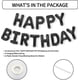 thumbnail image 2 of Black Happy Birthday Balloons Banner, 16 Inch Mylar Foil Balloon Letters Birthday Sign Banner, Reusable Birthday Balloons Kit Birthday Decorations, 2 of 4