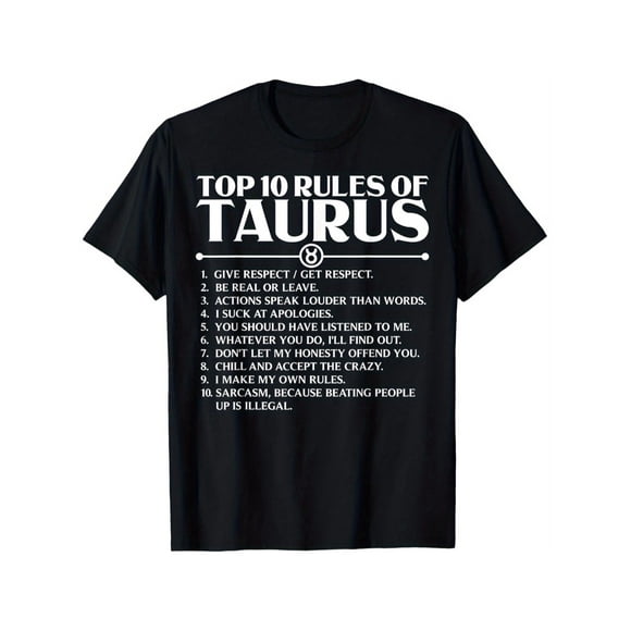 T-shirt Homme Taurus Zodiaque Design Amusant avec Symbole du Zodiaque Taurus