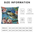 thumbnail image 6 of YANMS Set of 2 Ink Painting Watercolor Pink Flowers Birds Blue Background Decorative Throw Pillow Cover Case Home Living Room Bed Sofa Car Square White, 6 of 6