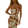 thumbnail image 6 of Gureui Women Knitted Halter Neck Tank Dress Bodycon Crochet Mini Dress V Neck Backless Short Dress Summer Beach Wear, 6 of 9