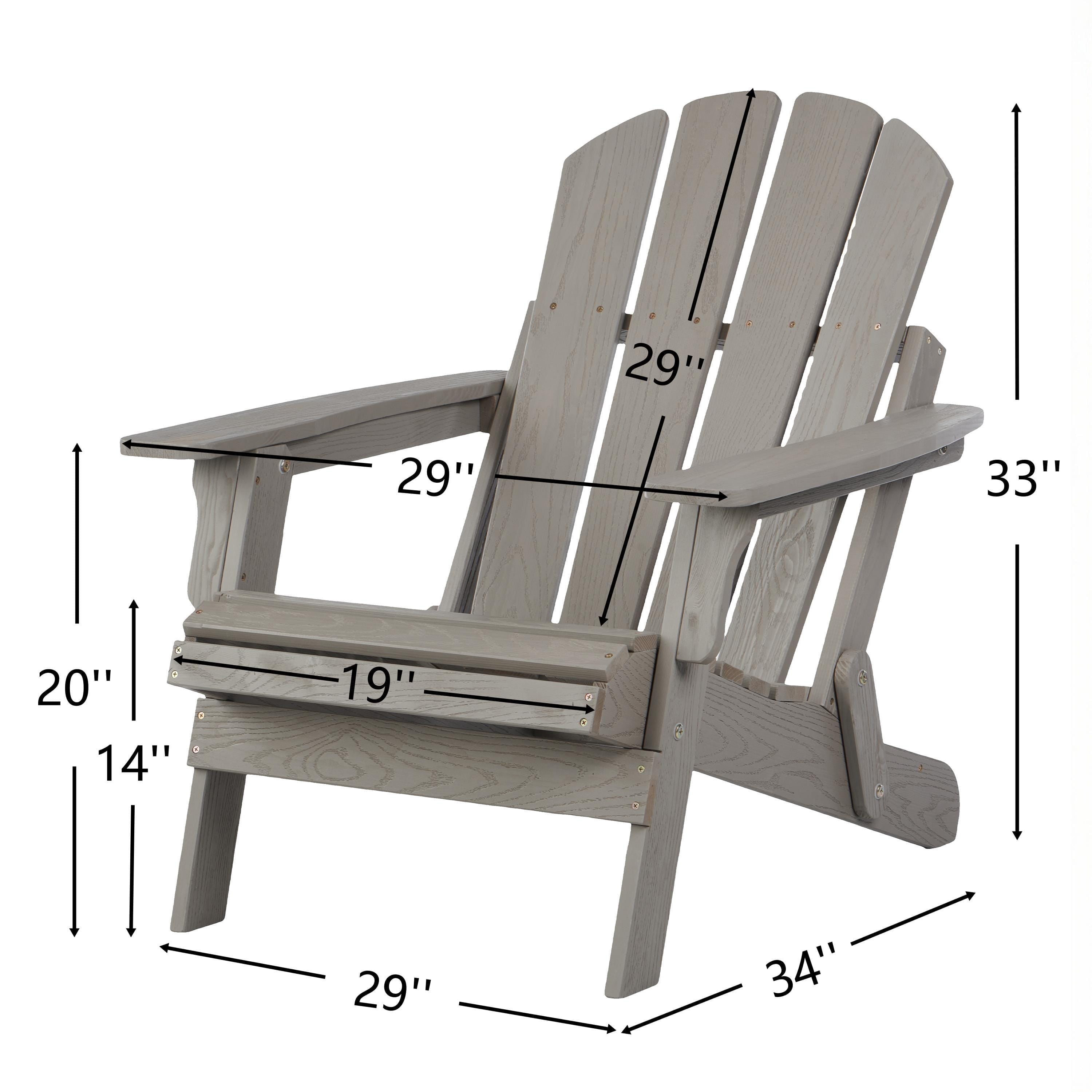 Oversized Folding Adirondack Chair Outdoor, Solid Hemlock Wood Patio Chair with Pre-Assembled Backrest & Seat, Heavy Duty Wooden Fire Pit Chair for Backyard Porch Pool Deck Garden