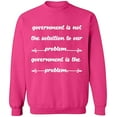 thumbnail image 2 of OXI Crewneck Sweatshirt - Government is The Problem, Basic Casual Sweatshirts for Men's and Women Fleece Sweatshirt Long Sleeve - Heliconia Large, 2 of 2