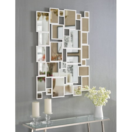 Kenroy Home Hockney Rectangular Wall Mirror, Gloss White