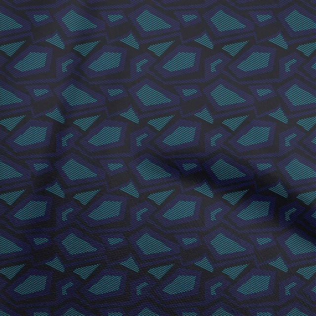 oneOone Cotton Cambric Dark Blue Fabric Abstract Craft Projects Decor Fabric Printed By The Yard 42 Inch Wide