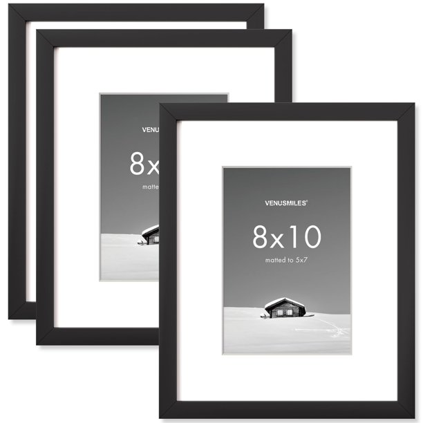 Marco de fotos Venusmiles de 20 x 25 cm con 13 x 18 cm, negro mate, paquete de 3