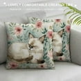 thumbnail image 3 of Nawypu  Easter Bunny Throw Pillow Cover,Rabbit Flowers Cushion Case Decoration for Sofa Couch, 3 of 5