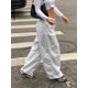 thumbnail image 2 of Sweetown Casual Baggy pierna ancha pantalones de chándal blanco suelto cordón cintura baja Streetwear Cargo pantalones mujer Hippie Joggers Pantalones Tan Jianjun unisex, 2 of 2