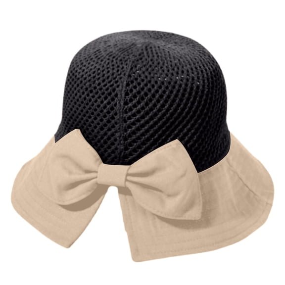 QASIEATN Womens Relaxed Fit Bucket Hats Women's Breathable Wide Brim Bowknot Sun Hat Bucket Hat Fall Fashion Accessories