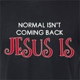 thumbnail image 2 of Normal Isnâ€™t Coming Back Jesus Is Inspirational/Christian Mens Premium Tri Blend T-Shirt, True Black, Small, 2 of 5