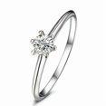 thumbnail image 3 of Yoursfs Classic CZ Solitaire Ring for Women Silver Plated 0.5ct Radiant Cut Cubic Zirconia Promise Rings Engagement Wedding Band (Size 9), 3 of 4