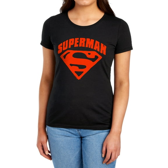 Superman Super Shield Women's T Shirt, Black, Small