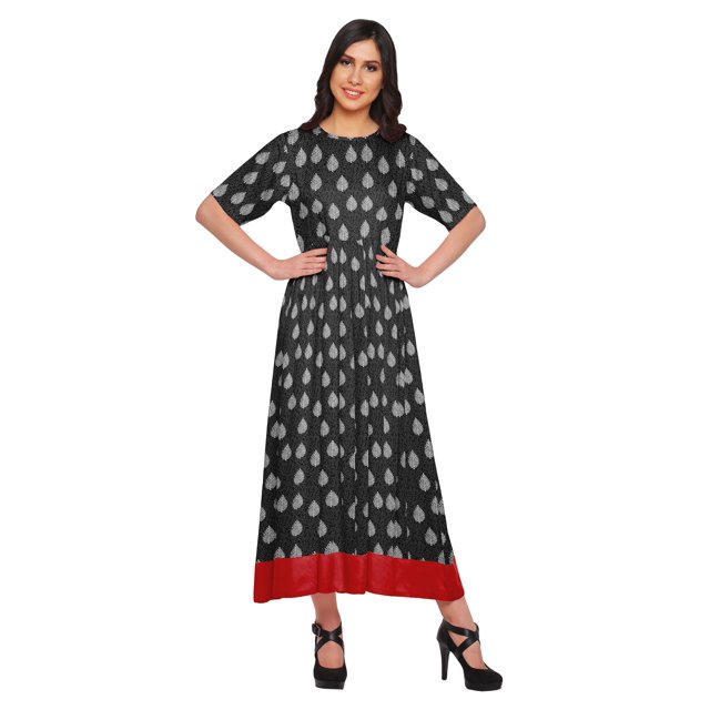 Moomaya Robe Kurta Imprimée Tenue d'Été Kurti pour Dames Tunique Longue Hauts pour Femmes